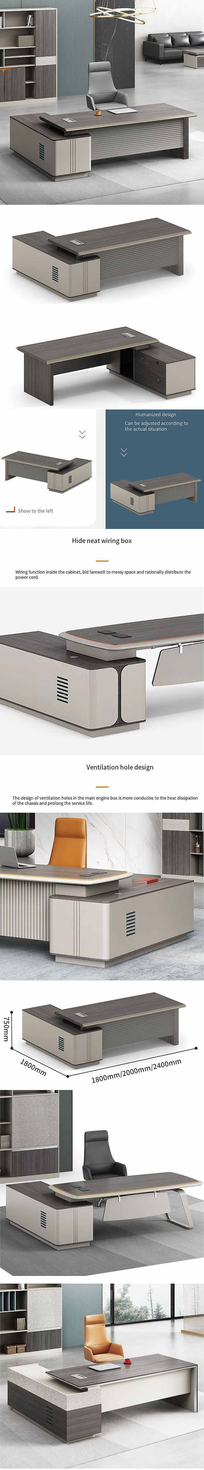 PAINT BAKING PROCESSWOOD GRAINHINCLINED TABLE EDGE Executive Desk for Modern Office