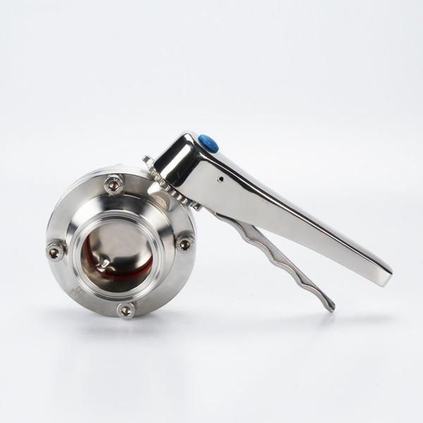 Butt Weld Connection Sanitary Butterfly Valve 10 Bar Max Working With Pull