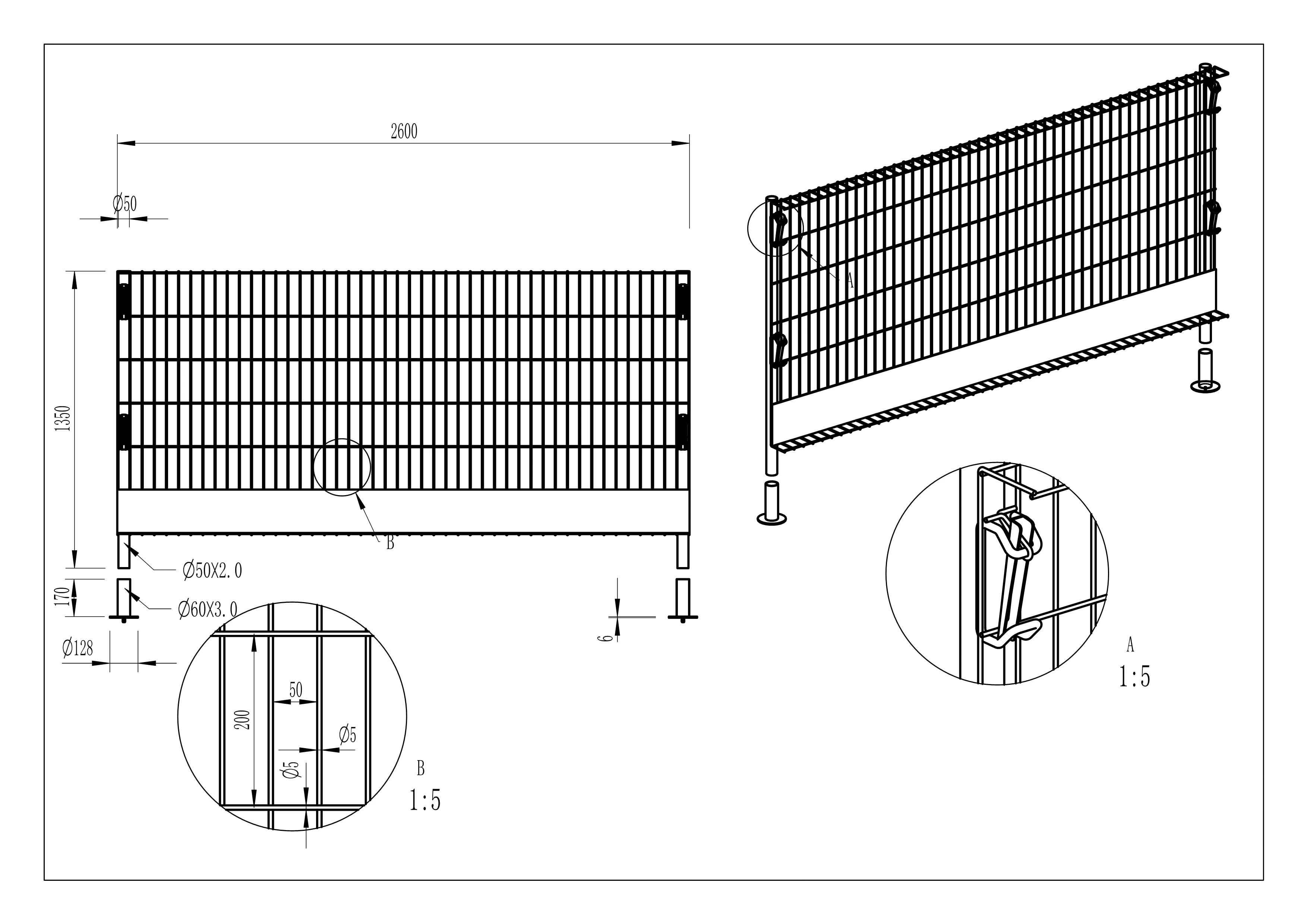 Construction Building Edge Guard Barrier System Powder Coated 1.2m Height