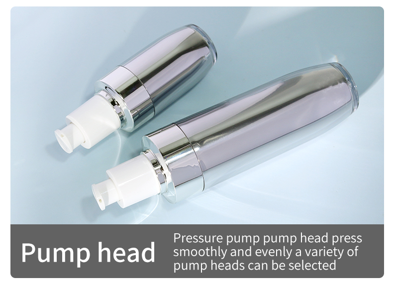 Replaceable Acrylic Bottles 30ml 100ml Silver Plastic Lotion Pump Bottle