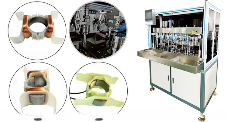 Precision 0.01 mm Six-Station Automatic Winding Machine for 3KW Magneto Stator Micro Motor