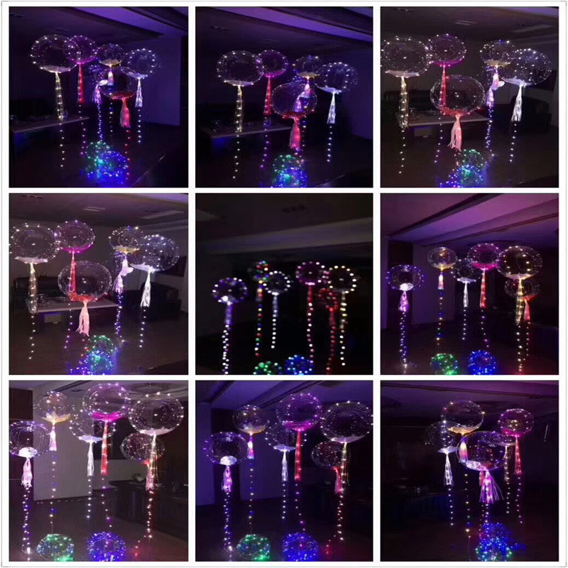 Hot sell transparent led balloons light bobo balloon for birthday christmas wedding party