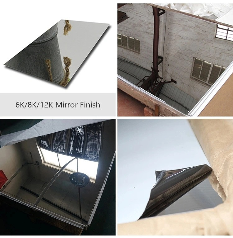 ASTM JIS SUS Stainless Steel Plate Sheet 2b Ba Hairline 6K 8K Mirror Finished
