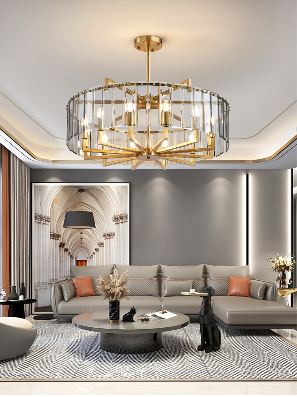 Modern home living room decoration round glass lighting candle Chandelier(WH-CY-243)