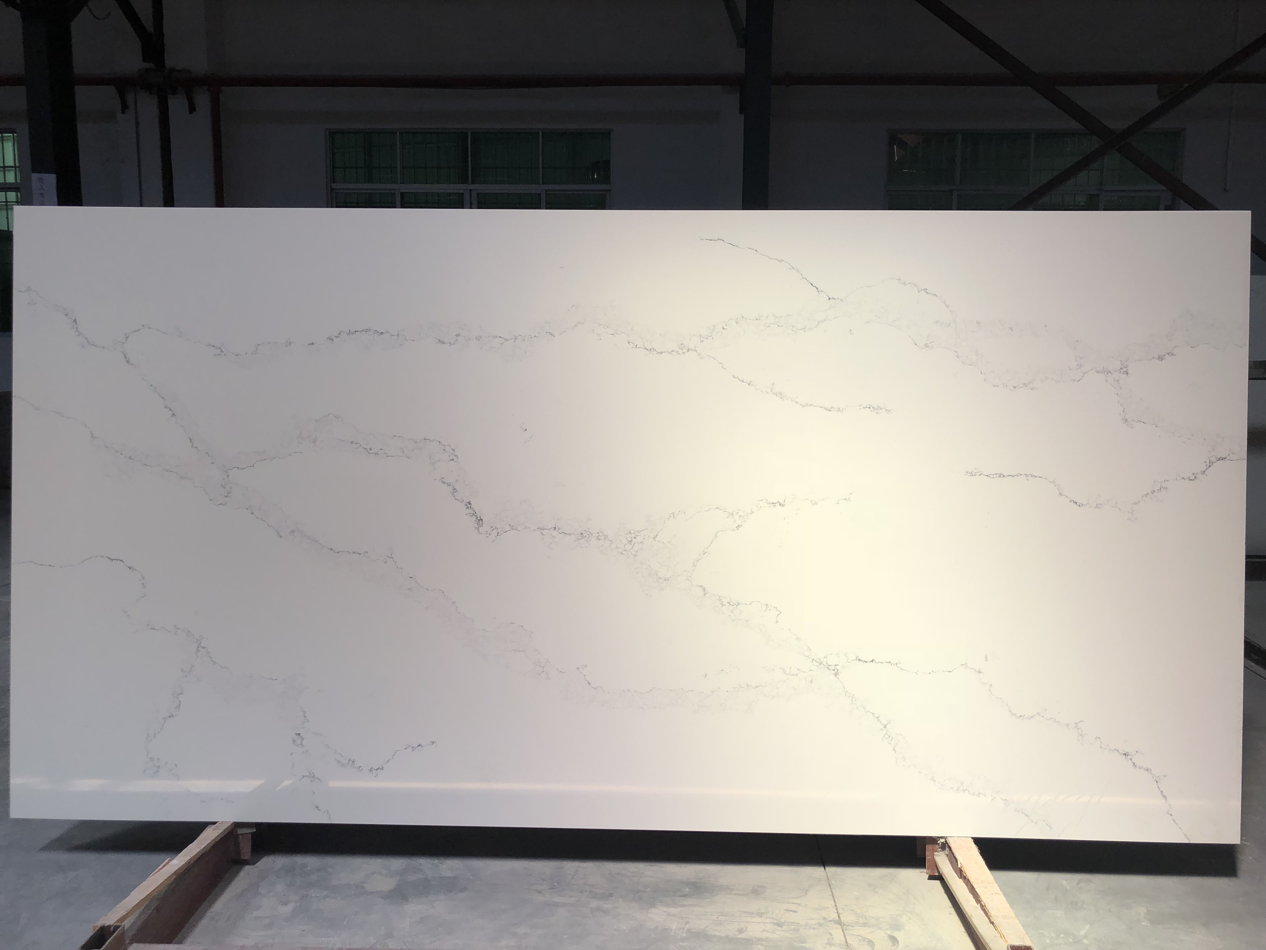 Marble Texture Artificial Quartz Stone For Workshop,6.5 Mohs hardness