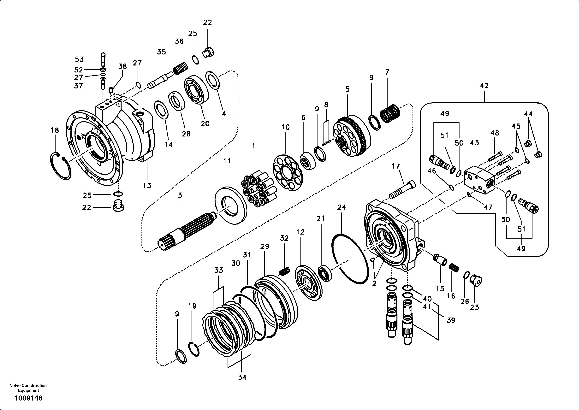 Hydraulic Excavator Swing Motor Assy For EC240 Old Type VOV Swing Device Assy
