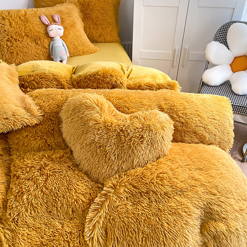 Age Group Adult Child Ginger Color Plain Dyed Duvet Cover Set for Winter Bed Linen