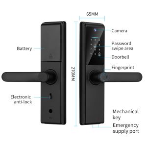 S821max Camera Smart Lock with Tuya App Remote Contorl Fingerprint Card Code Key