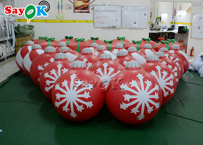 1.2m Red Inflatable Snowflake Ball Festival Christmas Yard Decoration