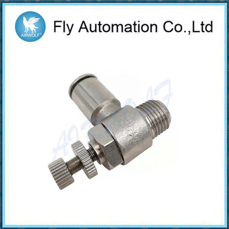 Nickel Plated Brass Tube Fittings Unidirectional Throttle Valve Adapter