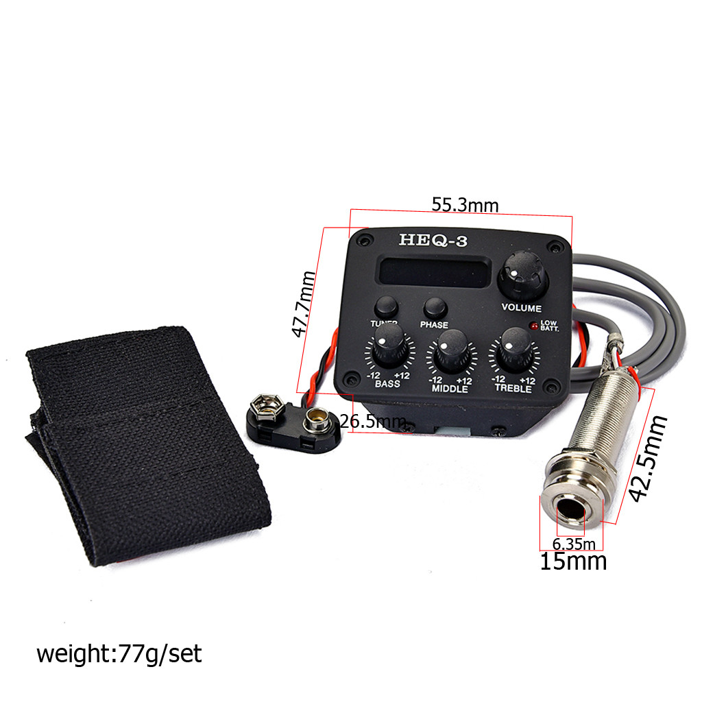 4 Bands Acoustic Guitar Preamp Equalizer With Digital Procedding Tuner