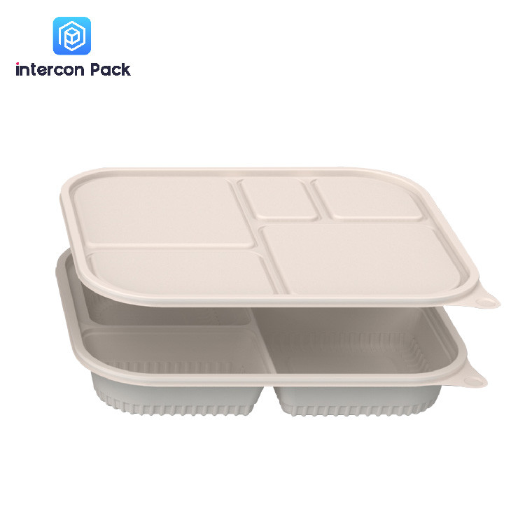 5 Compartment Bagasse Takeaway Boxes Disposable Food Container
