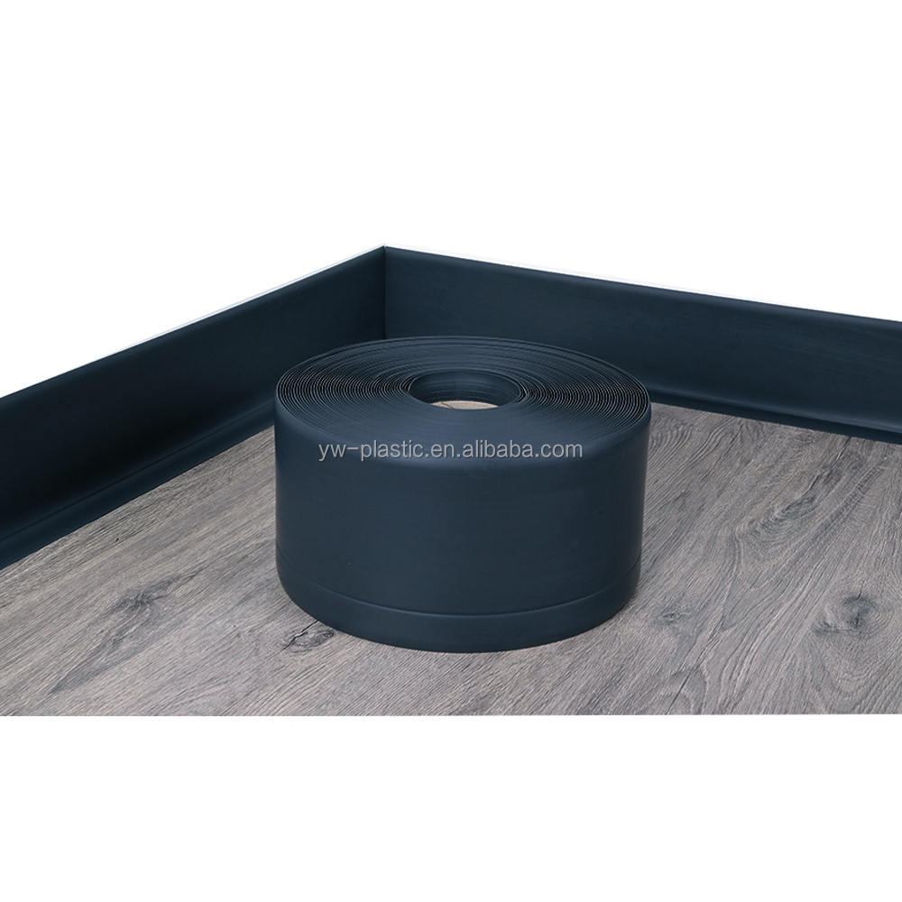 30% Deposit 70% Balance PVC White Baseboards Adhesive Back Vinyl Cove Wall Base Roll 10mm