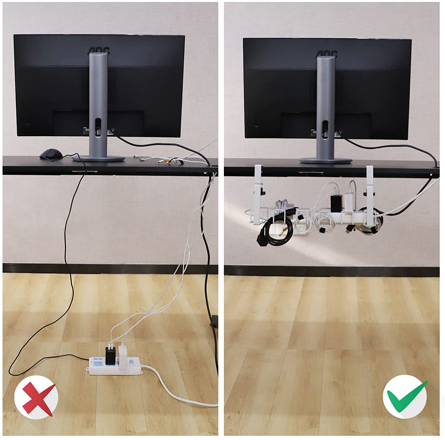Upgrade Your Workspace with Our Standing Cable Organizer and Wire Management Tray