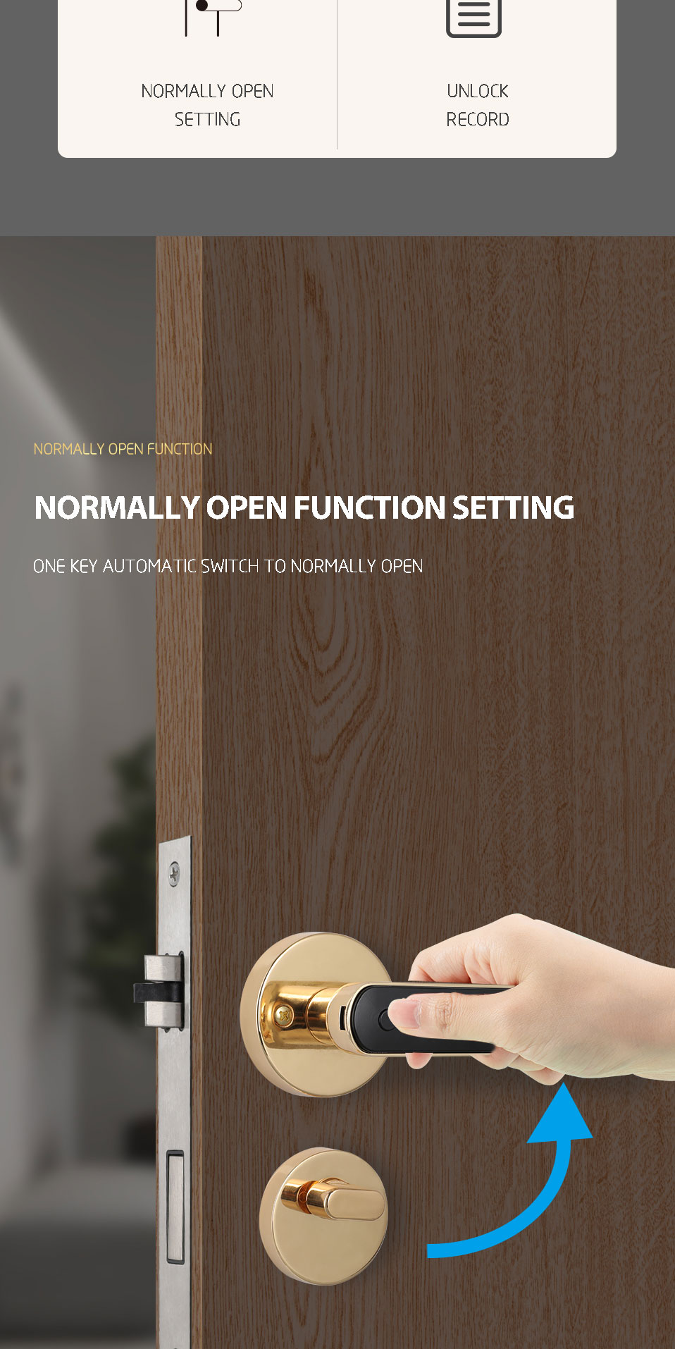 Aluminum Door Keyless Smart Digital Door Lock with Tuya App Passcode and TTlock Control