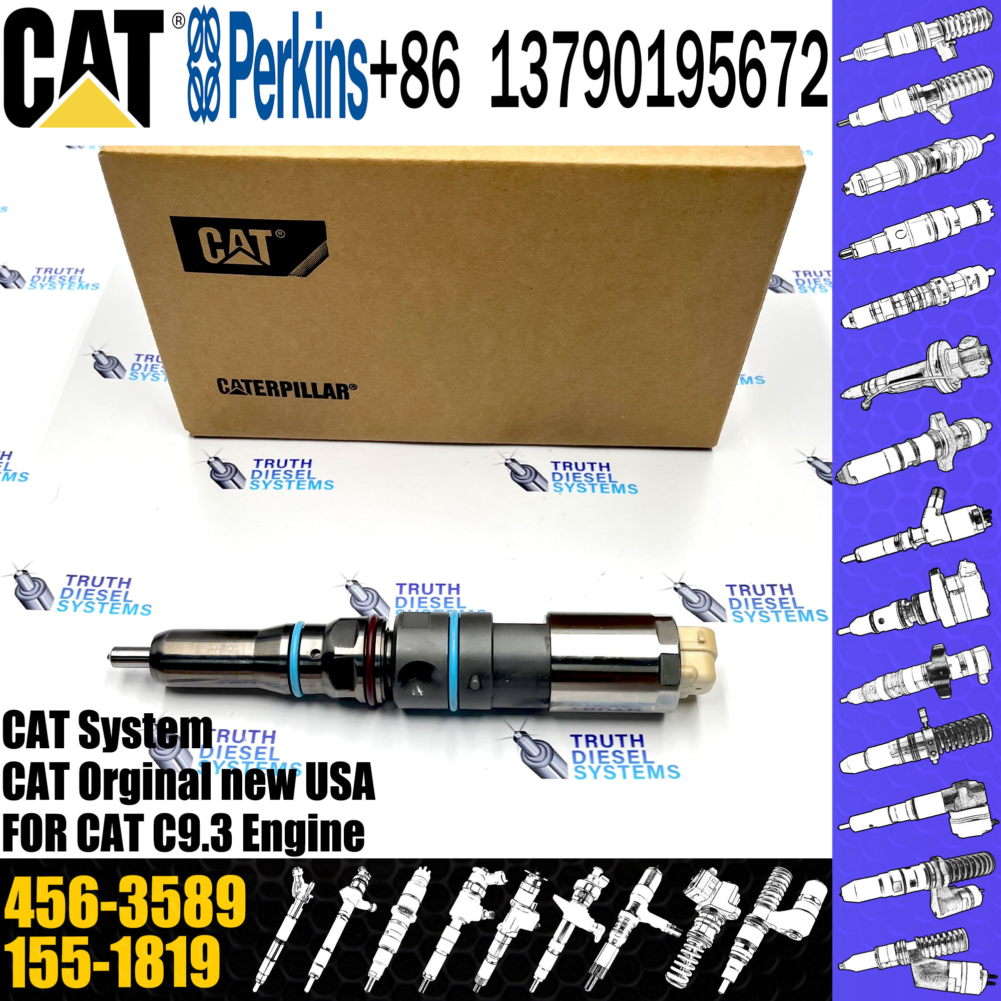 E336E Injector 173-9379 456-3509 138-8756 456-3589 155-1819 324-5467 C9.3 Diesel Fuel Injector