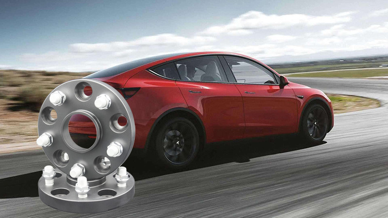 Anodized Black Forged Aluminum 5x120 Bolt Pattern Wheel Spacers For TESLA Model S Model X