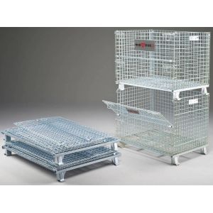  Heavy Duty Industrial Wire Containers Customized Colors Wire Mesh Pallet Cages Manufactures