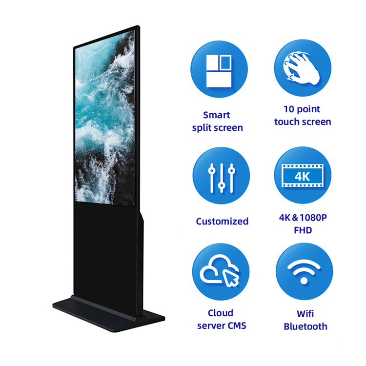 65 Inch Indoor Dual Screen Lcd Advertising Display Kiosk