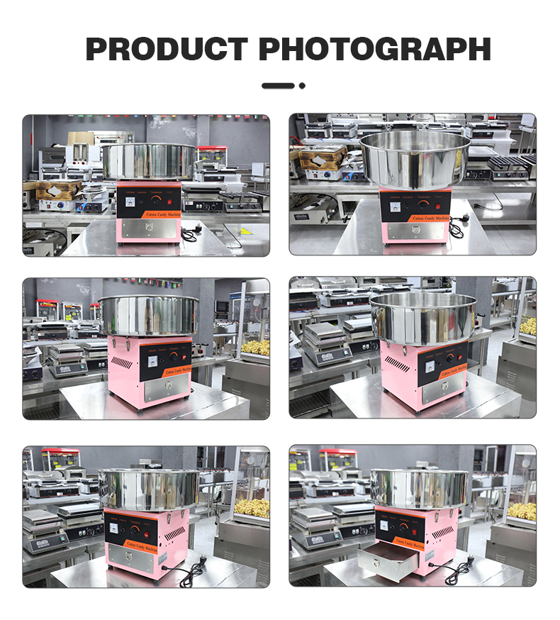 Electric Sugar Floss Sweet Cotton Candy Maker Machine With Basin Size Dia520*H170mm