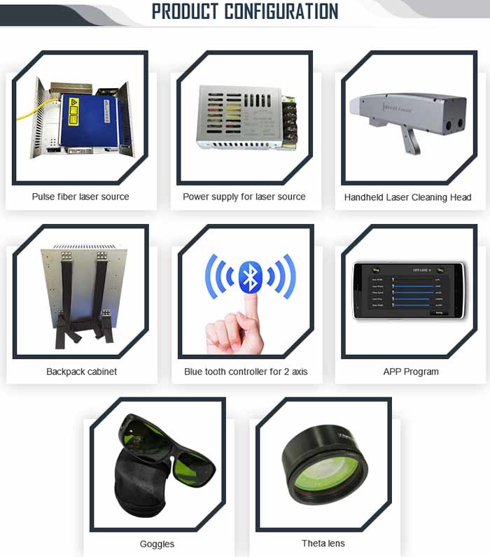 Android Phone APP Controller 100W Handheld Rust Removal Laser Machine