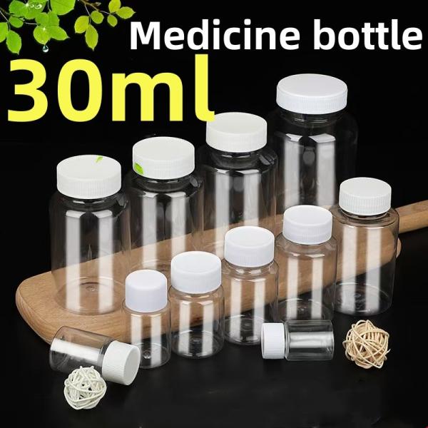 30ml Empty Transparent Medicine Bottle Wide Neck Finish Plastic Vitamin Pill
