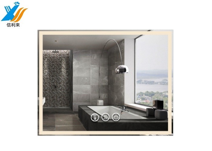 Customizable LED Touch Screen Smart Mirrorwith various operating systems G+G structure waterproof for Smart home Batchroom