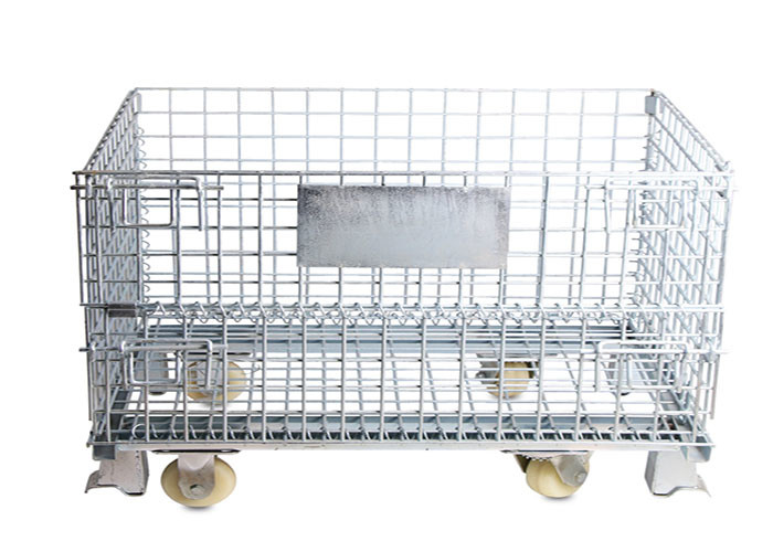 Foldable Powder Coated Wire Mesh Container 4 Door H840mm