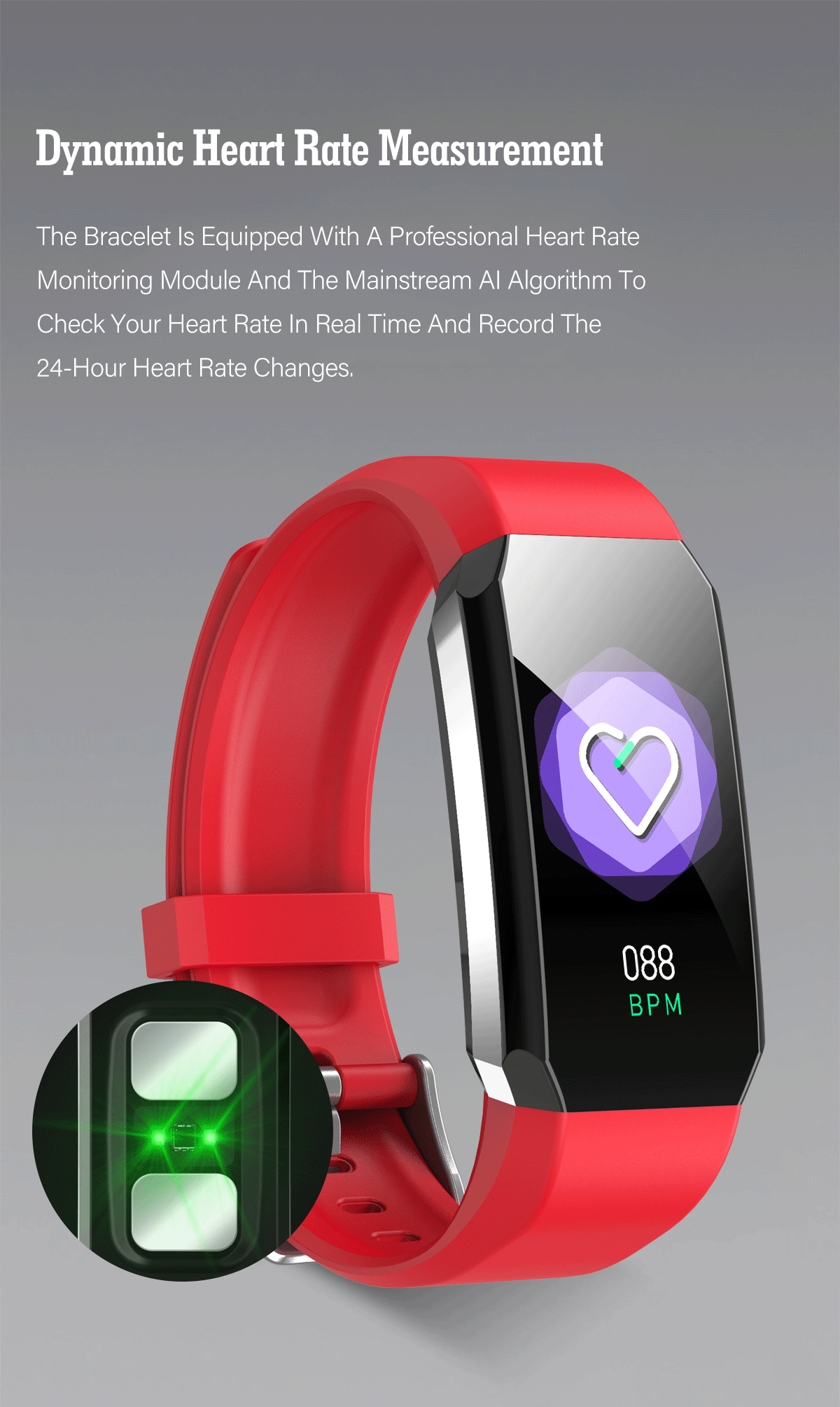 105mAH Battery Full Touch Smartwatch IP67 health tracking bracelet