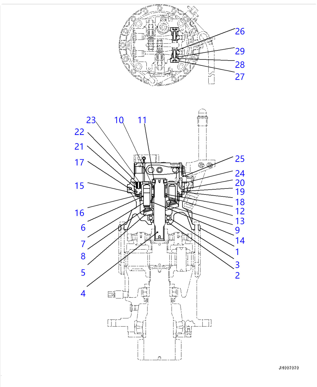 PC160-8 Excavator Swing Motor For PC160-7 Takeuchi TB135 19031-28900