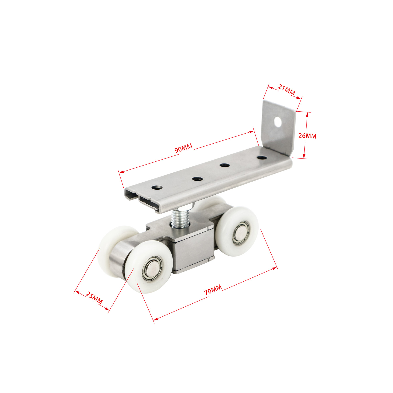 Wardrobe Roller Sliding Door Hardware Wheel Rail and Roulettes with Silent Operation