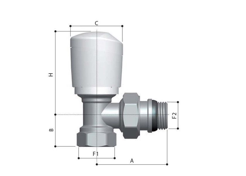 Heating ART1561 Thermostatic Angled Radiator Valves For Floor Heating Systems