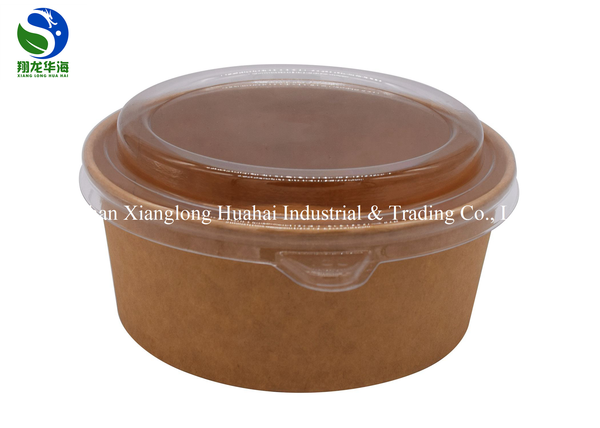 Disposable packaged kraft cardboard paper soup cup takeaway paper soup bucket