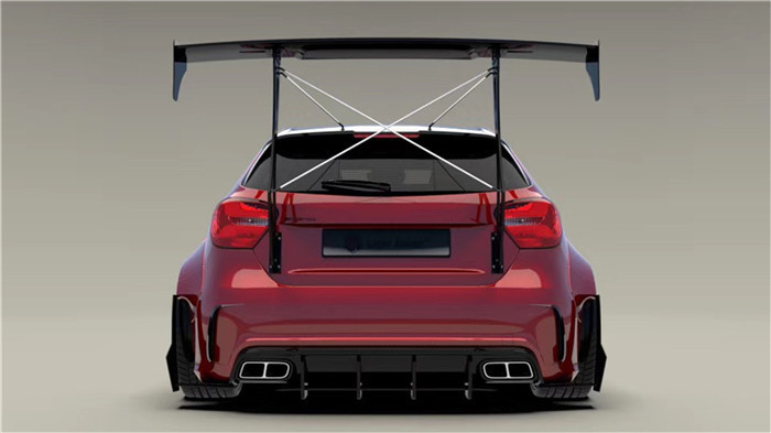 For Mercedes AMG A45 Carbon Fiber Body Kit A45 Upgraded Top Style Front Shovel Diffuser Spoiler Wide-body Kit