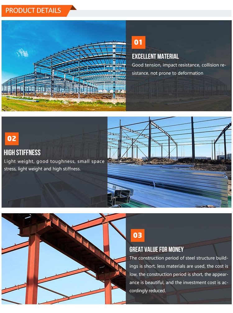 Q235 Q345 Low Carbon Steel Frame Structure For Warehouse Workshop Building