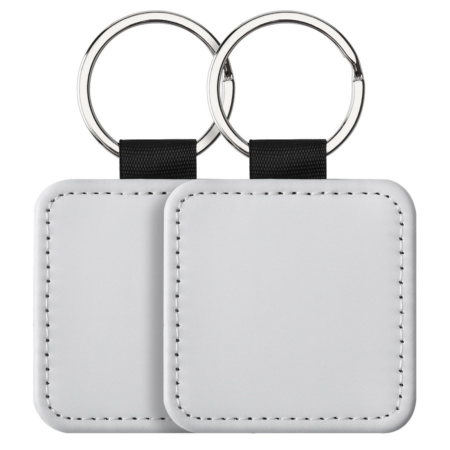 Personalized Lychee Grain Sublimation Leather Keychain Pendant Sublimation Blank Products Supply
