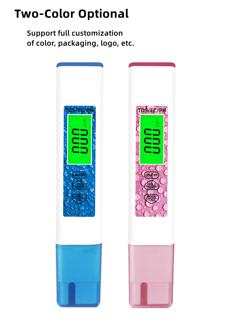 Back Light Display 4 in 1 Water Test Pen for Home Swimming Pool and Aquaculture Control
