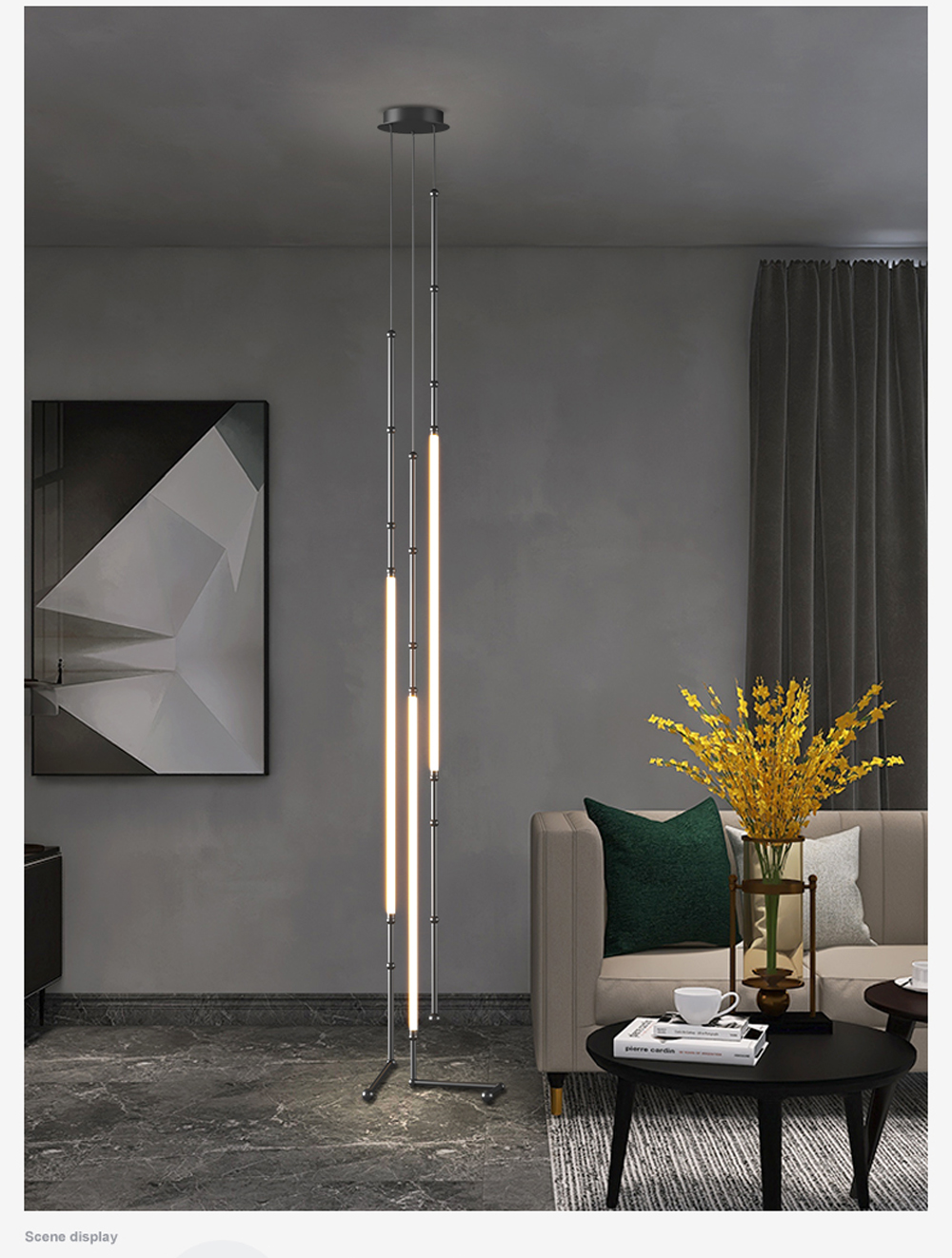 Retro Stainless Steel chandelier Minimalism Designer Living Room linear chandelier(WH-MI-392)