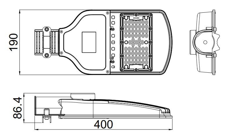 Metal Halogen Dimmable LED Street Lights 40W Motion Sensor Photocell IP66 5 Years Warranty