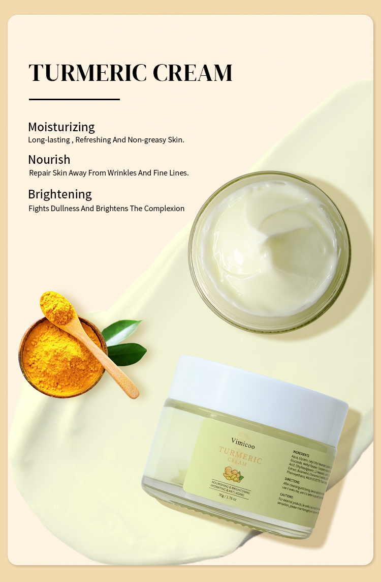 Beauty Skin Care Private Label Natural Organic Repairing Moisturizer Tumeric Turmeric Facial Cream for Face