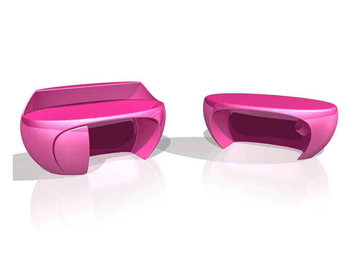 Pink / Green Beauty Salon Reception Desk , Exquisite Durable Retail Reception Desk