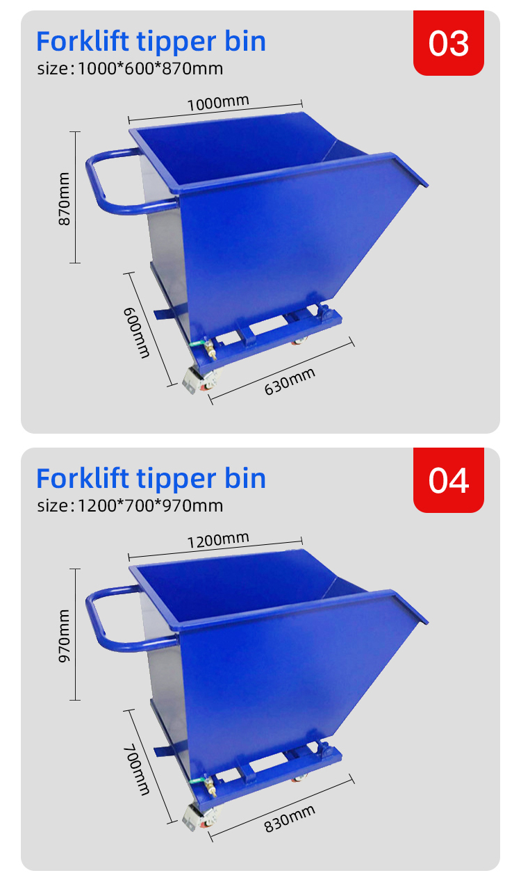 Waste Hopper Truck Portable Self Dumping Trash Hopper Tipping Bins