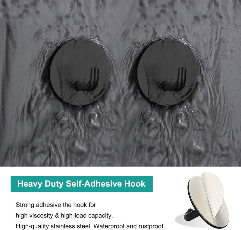 Sturdy Stainless Steel Strong Adhesive Heavy Duty Waterproof Shower Hook Adhesive Wall Hooks