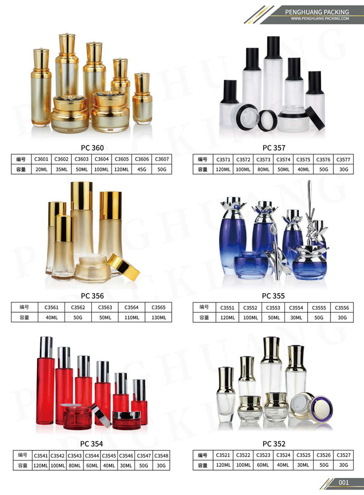 Transparent 30g Glass Bottle Jar With Acrylic Cap for skincare