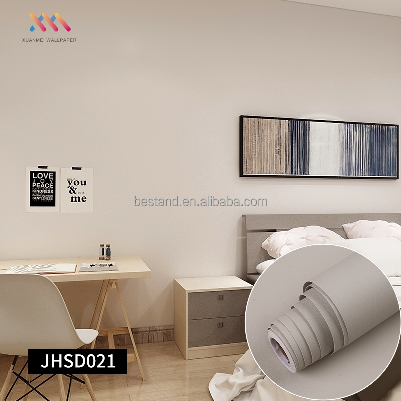 Removable DIY Plain Light Grey Wallpaper 60cm*10m Adhesive Vinyl Wallpaper