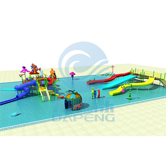 Water Park Play Equipment Set With Aqua Fiberglass Water Slide For Kids