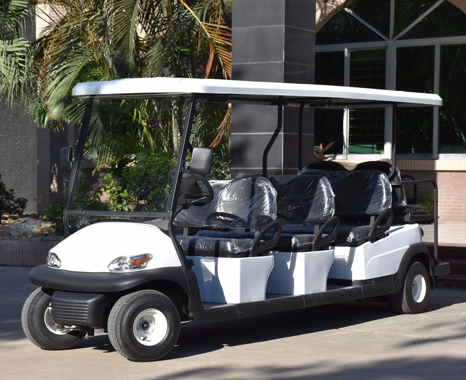 Powerful DC Motor Electric Golf Carts 8 Seats for Restaurant Hotel Resort Sightseeing