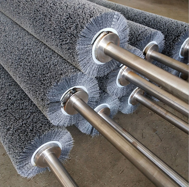 Cylindrical Brush Roller of Nylon Abrasive filament Cleaning Winding Machine with Shaft