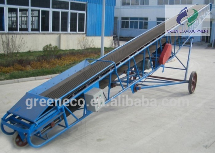 Sand Adjust Height Pu Belt Cement Conveyor Mobile Loading For Truck And Container