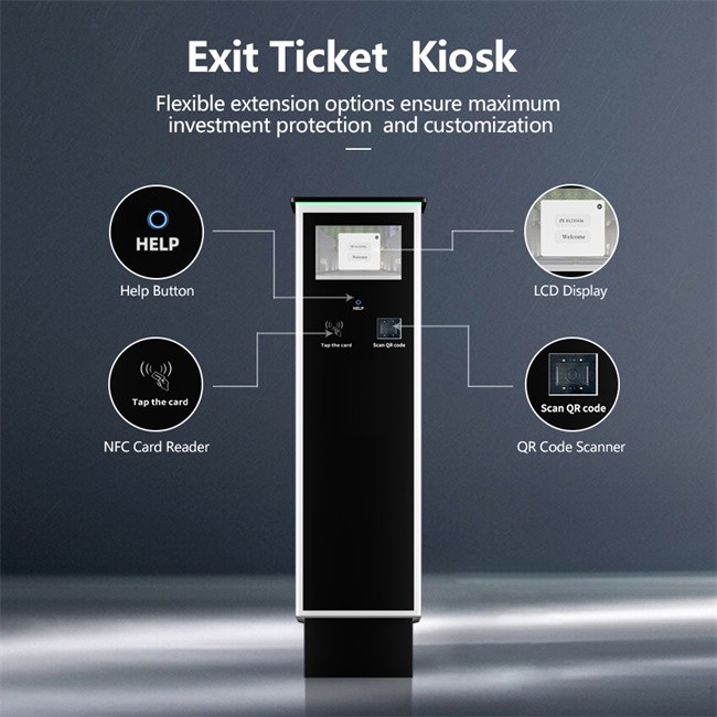 10.1-inch LCD Display NFC Card Reader Parking Ticket Machine with Printer and Customised Color Support